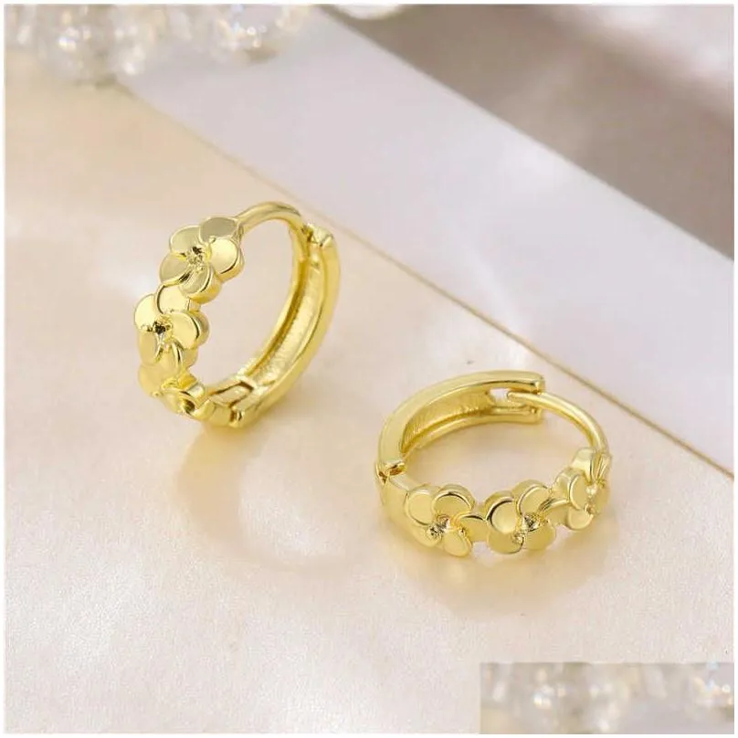 small  flower 18k gold plated ear cuff earrings gsfe058 fashion style gift fit women diy jewelry earring