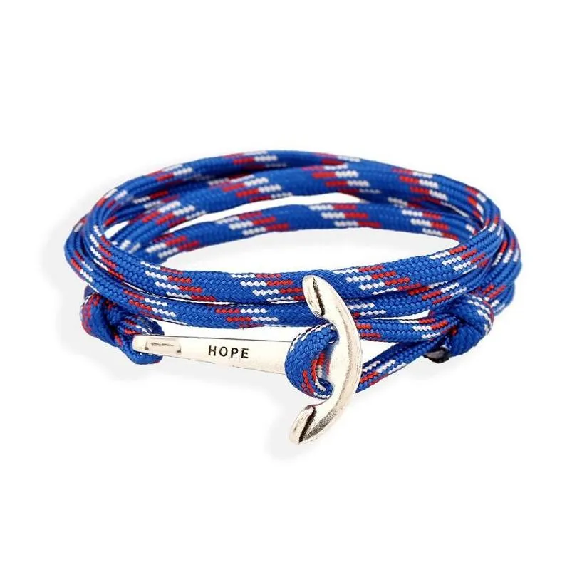 fashionable navy windboat anchor knitted nylon bracelet for men and women gsfb072 mix order 20 pieces a lot charm bracelets