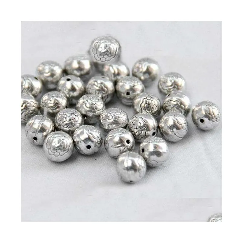 epacket dhs 8mm diy jewelry accessories handmade spacer original ancient carved interval ball gsdwz013 tibetan silver spacers