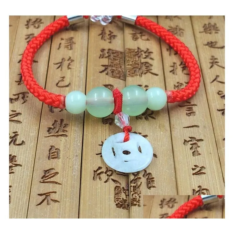 hand woven jade men and women red rope bracelet manufacturers direct jewelry wholesale gsfb039 mix order 20 pieces a lot charm