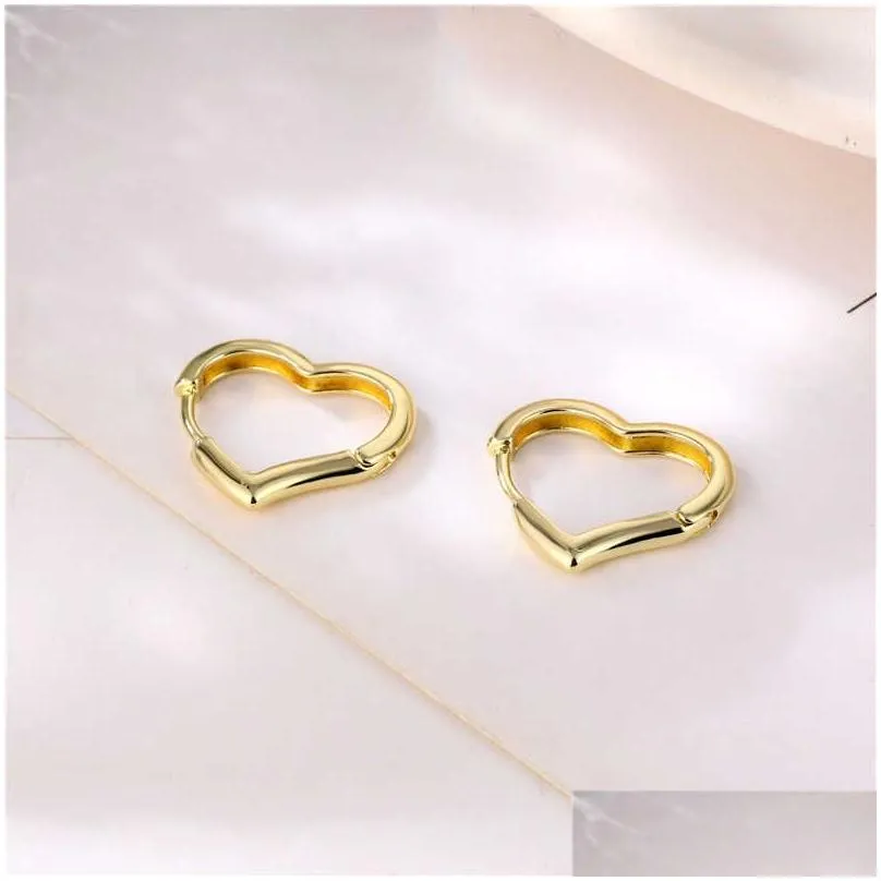 simple love peach heart 18k gold plated ear cuff earrings gsfe075 fashion style gift fit women diy jewelry earring