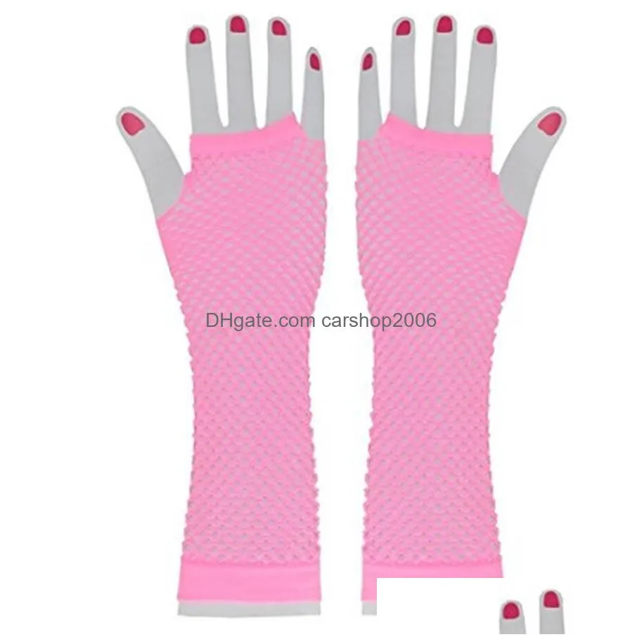  fishnet fingerless gloves punk goth lady sexy long halffinger gloves bridal / party/ nightclub fishnet gloves