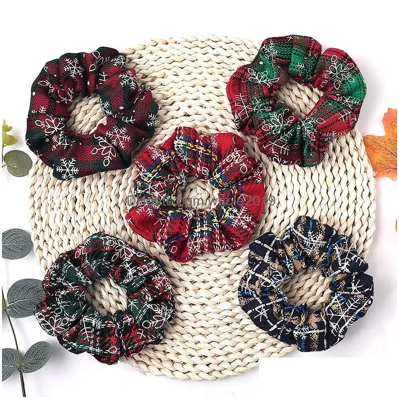 Christmas Organizer Large Elastic Ponytail Holder Scrunchies For Women