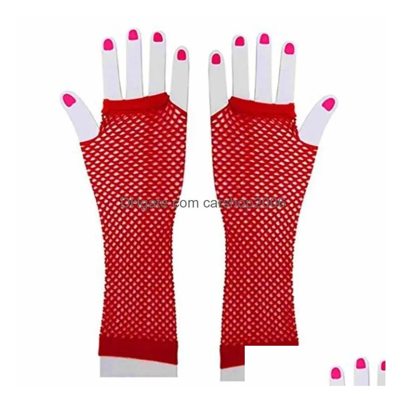  fishnet fingerless gloves punk goth lady sexy long halffinger gloves bridal / party/ nightclub fishnet gloves