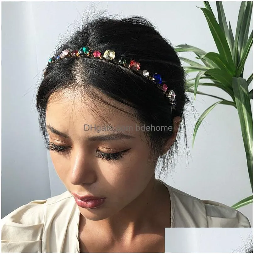 fashion alloy diamond headband glass drill hairband rhinestones hairroop headwear beauty accessories styling