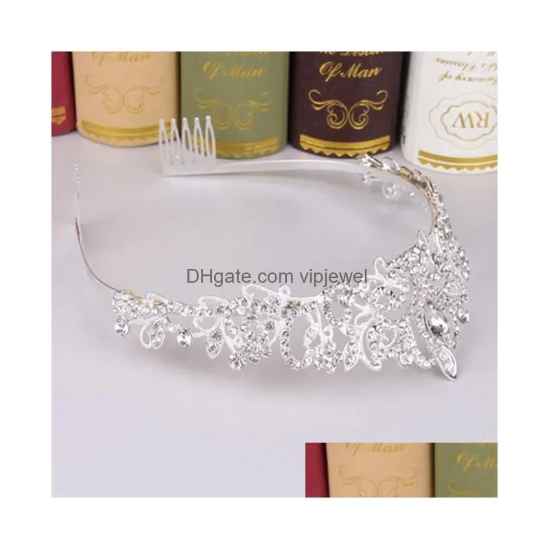 crystal tiara crown headband princess elegant tiara with combs for women young ladies bridal wedding prom birthday party