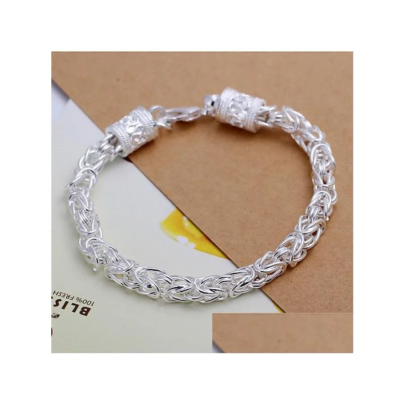 shrimp buckle faucet snake link chain sterling silver plated bracelets 8 pieces mixed style gtb27 fashion burst models mens 925 silver