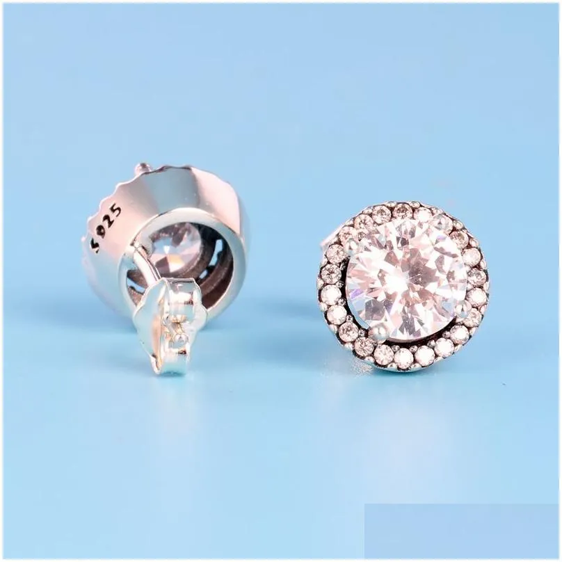 womens luxury fashion jewelry designer earrings original box for pandora 925 sterling silver crystal diamond womens stud earring