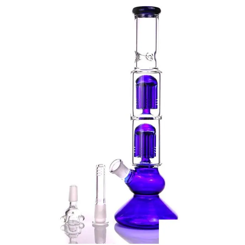 hookah 6 arm percolator glass bong water pipes blue smoking pipe dab rig classics beaker bongs