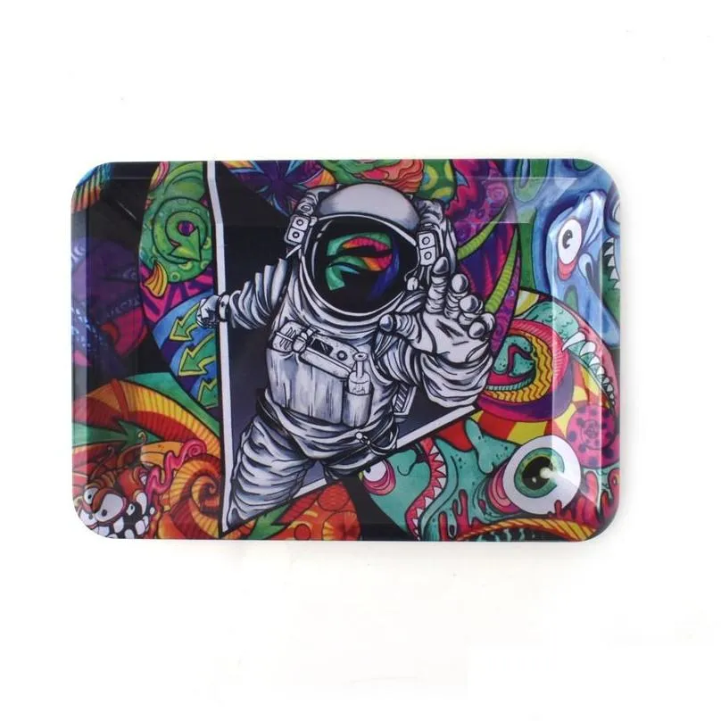 40styles raw cartoon smoking tobacco rolling tray metal cigarette tobacco brass plate 180 125 15mm herb handroller smoke accessories