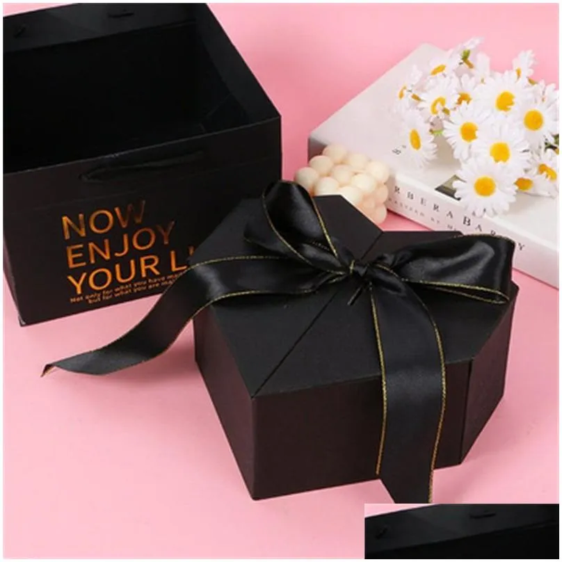 heartshaped gift wrap originality with hand gifts drawer box lipstick perfume bow set packaging portable paper case 101 e3
