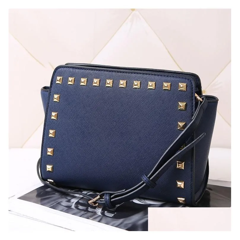 designers bags womens handbags messenger shoulder bags good quality pu leather purses ladies handbag rivet trapeze 23 10 18219y