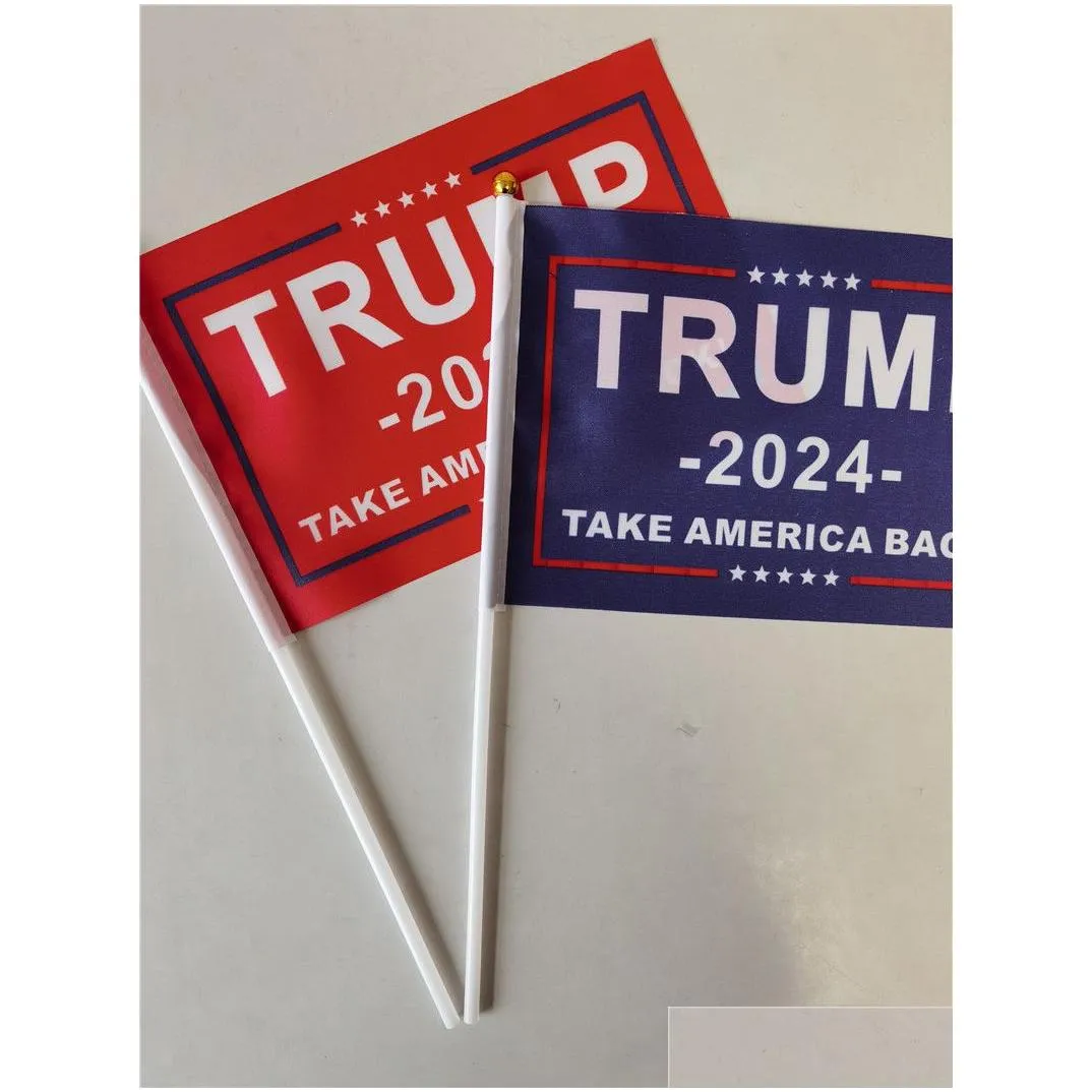 donald trump 2024 flags 14x21cm take america back flag with flagpole election decoration banner