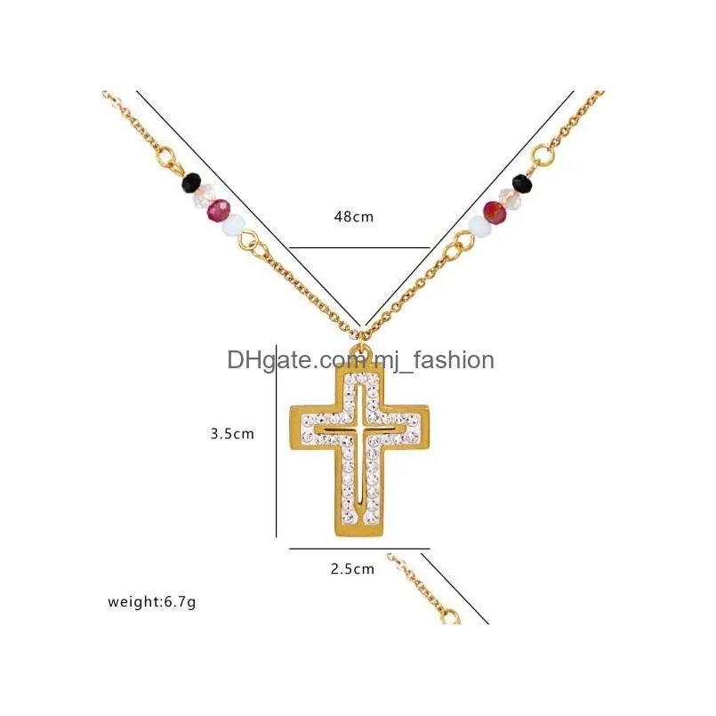 popular fashion butterfly necklace girls rhinestone cross pendant necklaces jewelry gift for women hip hop necklace 6 styles