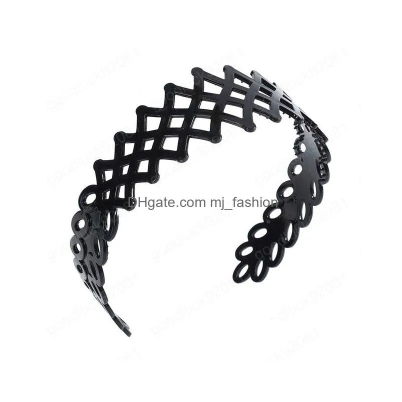 hollow hair bands plastic black color headband bezel wide size turban women hairbands girls accessories headwear hair hoop