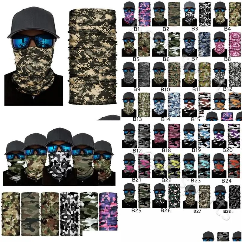 outdoor seamless magic scarf ski camo half face mask bandana neck warmer headband turban cycling mask p1103