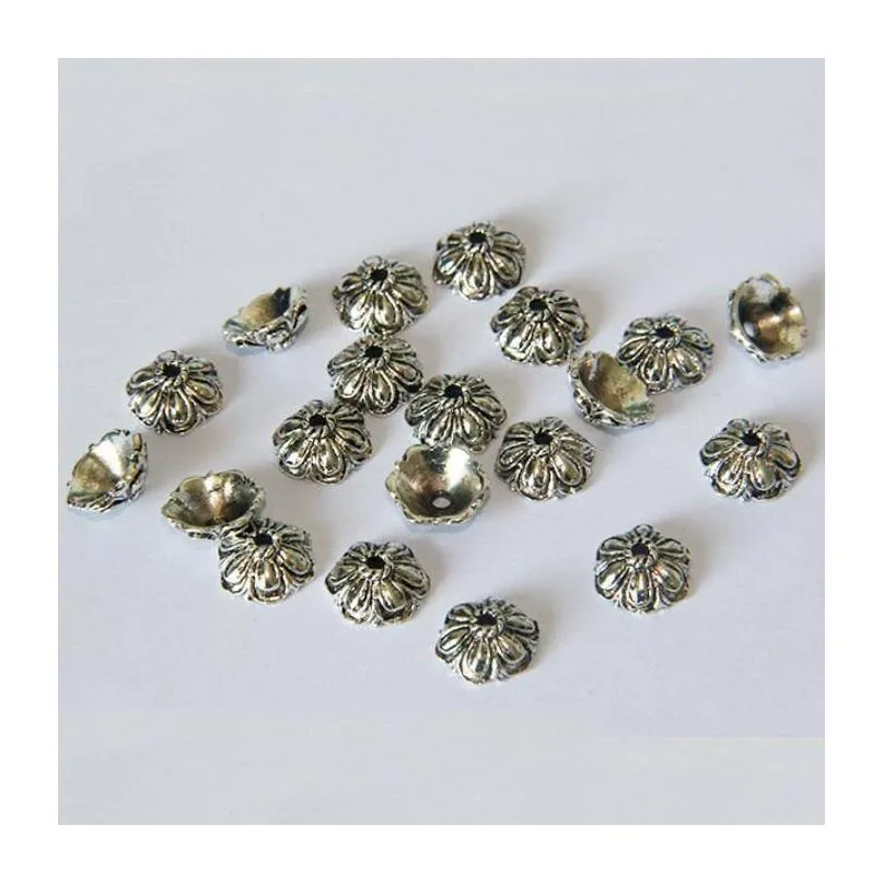 epacket dhs tibetan metal spacers hexagonal spacing petal beads gsdwz074 silver spacer