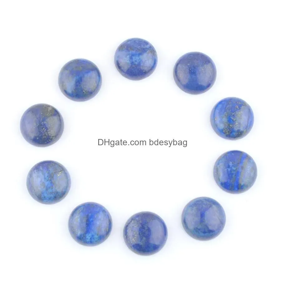 natural gemstones 18mm round cabochon cab flat back beads tigers eye lapis no hole for diy handcrafted jewelry making bu343