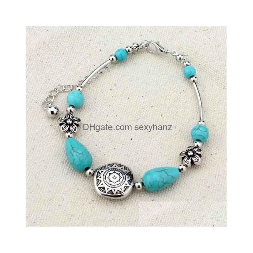 bohemia howlite stone beads owl elephant bird pendant charm bracelet fashion hand cross charm bracelet women jewelry pulseras