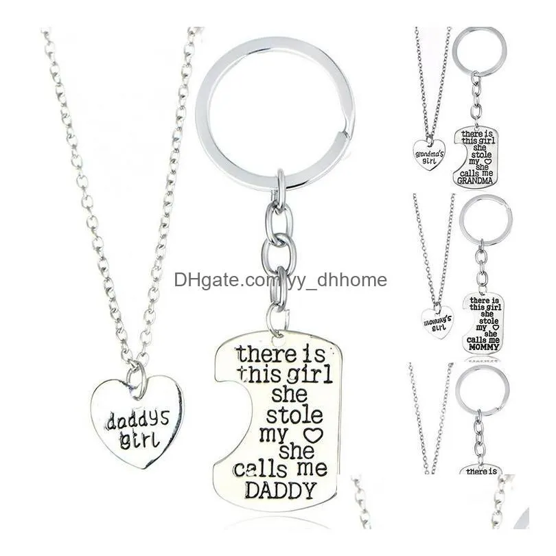  gift girl stole heart mommy daddy series mother s day father s day necklace key chain wfn017 with chain mix order 1setis2