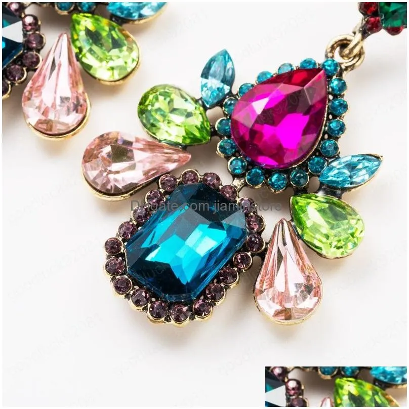 exaggerated multilayer water drop acrylic full diamond earrings womens fashion dangle earring