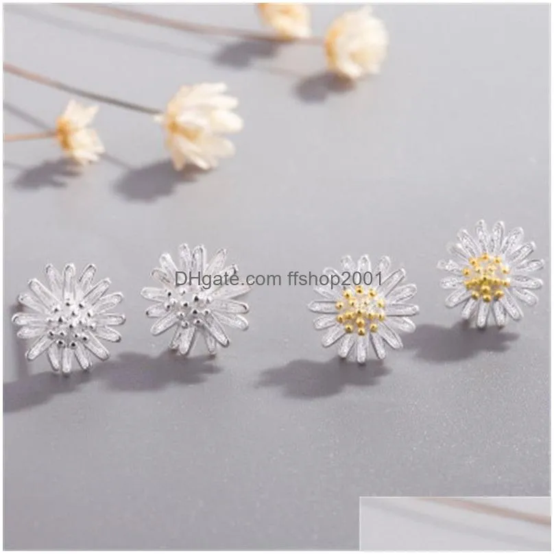 cute sweet flower stud earrings 2020 fashion delicate small daisy earrings female elegant ear jewelry for women girl gift