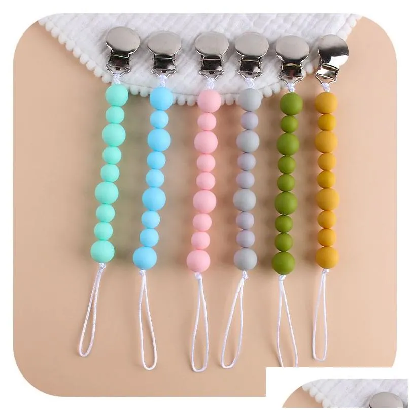 DHgate.com:Baby Pacifier Clips with Silicone Teether Beads Bracelet ...