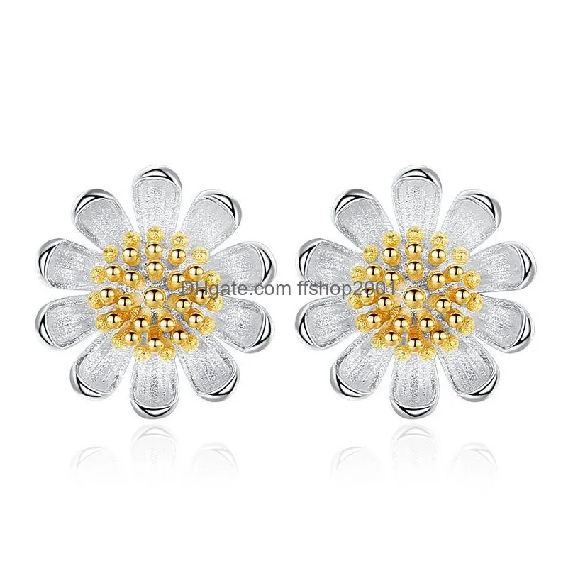 cute sweet flower stud earrings 2020 fashion delicate small daisy earrings female elegant ear jewelry for women girl gift