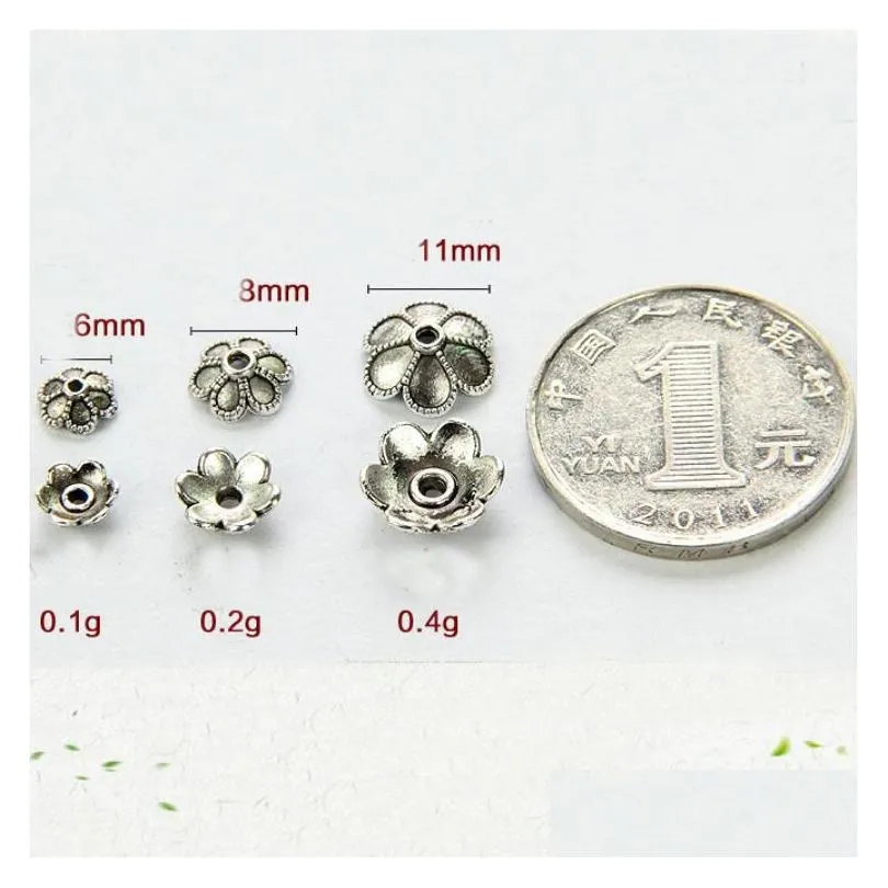 epacket dhs sixpetal flower spacer bead support wholesale gsdwz053 tibetan silver spacers