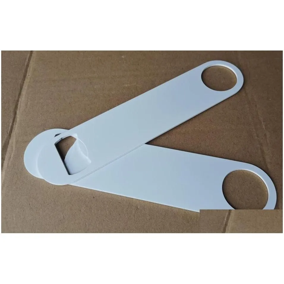 10pcs sublimation diy white blank stainless steel long bottle openers