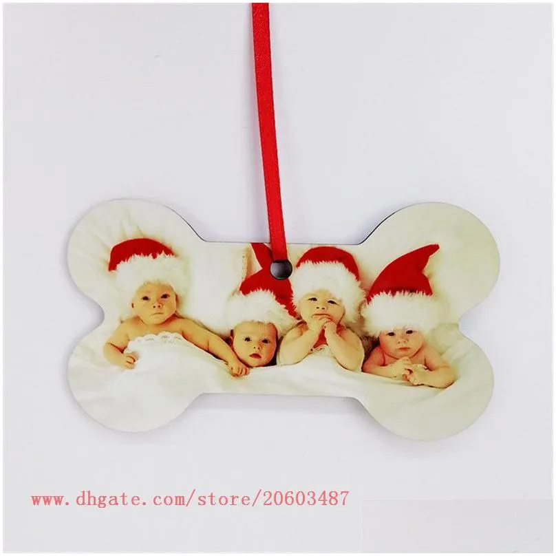 sublimation mdf christmas ornaments decorations round square snow shape decorations transfer printing blank xmas consumable 