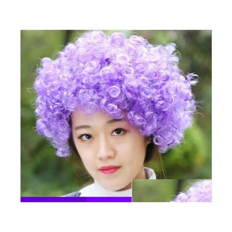 festival clown wig costume circus curly party favors afro wigs halloween costume wig hair soccer fans wig