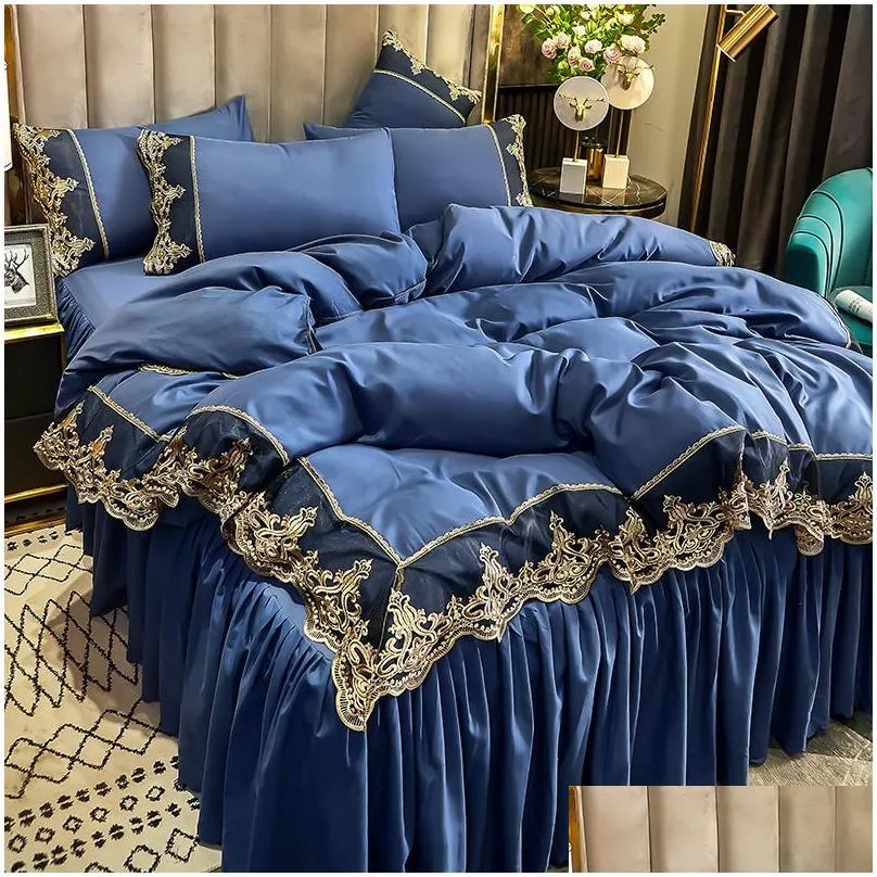 white bedding sets cover lace edge queen bed comforters sets pillow cases luxury king size bedding sets home decoration 738 r2