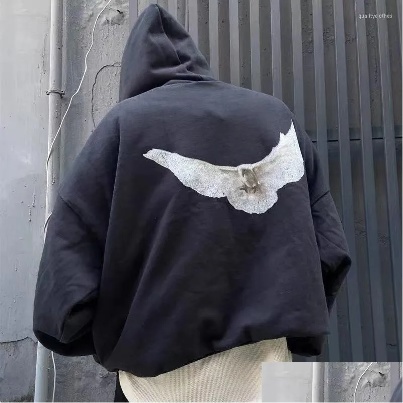 mens hoodies 2022 men winter thickened sports cotton hoodie hip hop loose sweatshirt jacket high kangaroo pockets fitness workout