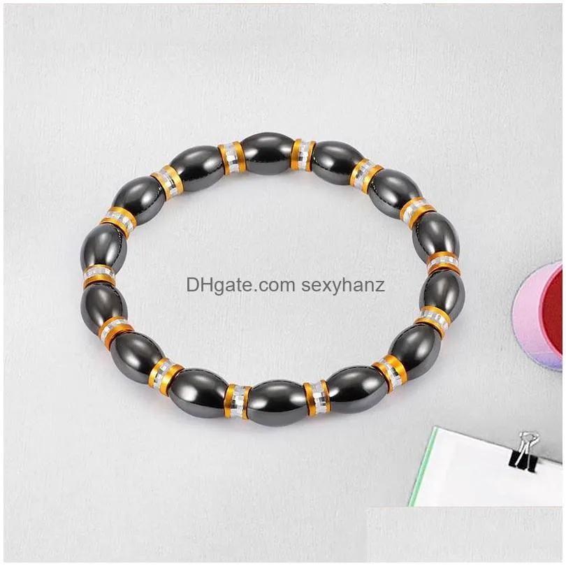 punk black magnetic bracelet 30g magnet women crystal bracelet gold fish drummer chain charm bangle cuff fashion jewelry drop 