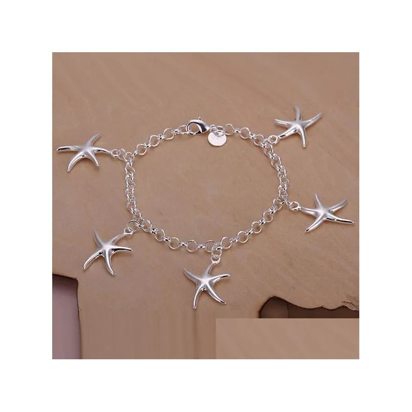 stone mandrel hanging space butterfly rose sterling silver plated charm bracelets 8 pieces mixed style gssb33 sale womens 925 silver