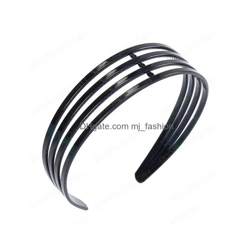 hollow hair bands plastic black color headband bezel wide size turban women hairbands girls accessories headwear hair hoop