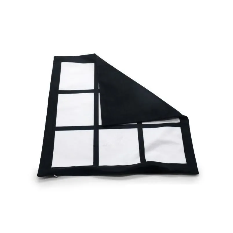 10pcs winter pillow case sublimation 9 panel blank peach skin velvet heat transfer cushion cover 40x40cm