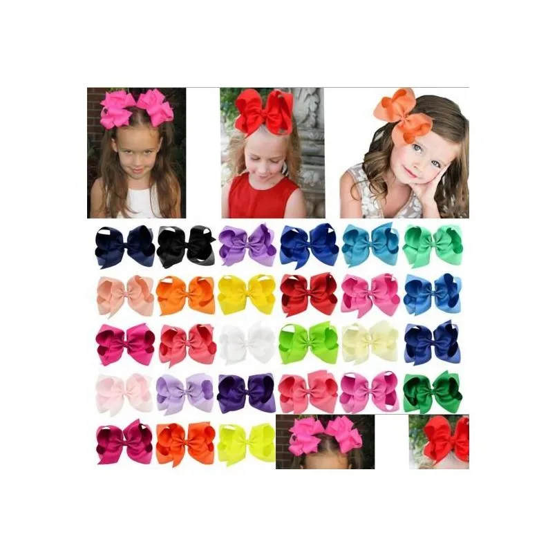 ins solid color 30 colors 6 inch girl hair accessories fashion barrettes design hairs bow knot children girls clips accessory 13.5g birthday