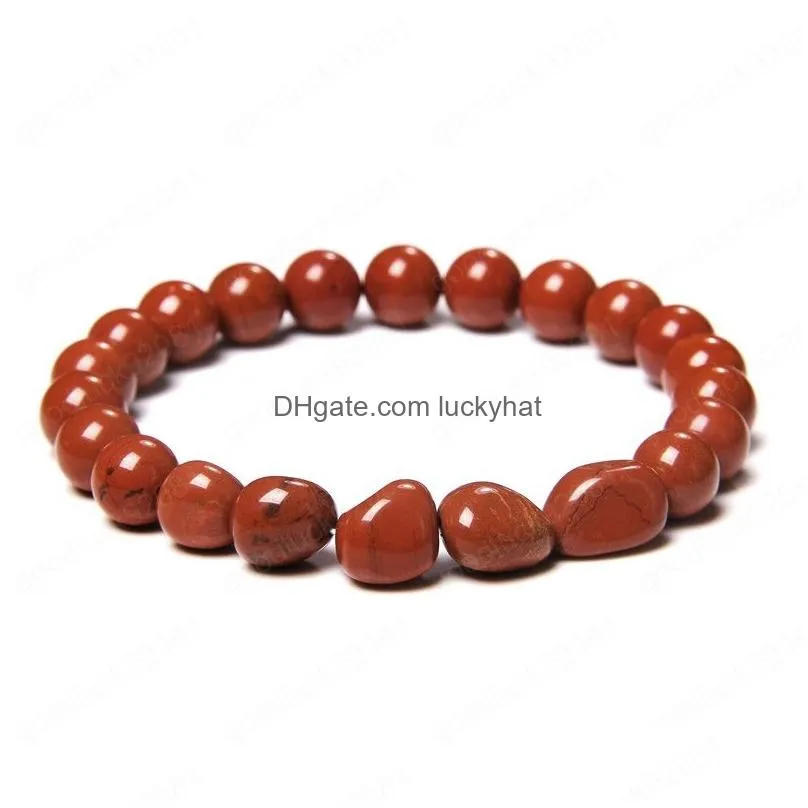 round random shape natural stones bracelet tiger eye amethysts red stone crystal beads bracelets women men jewelry