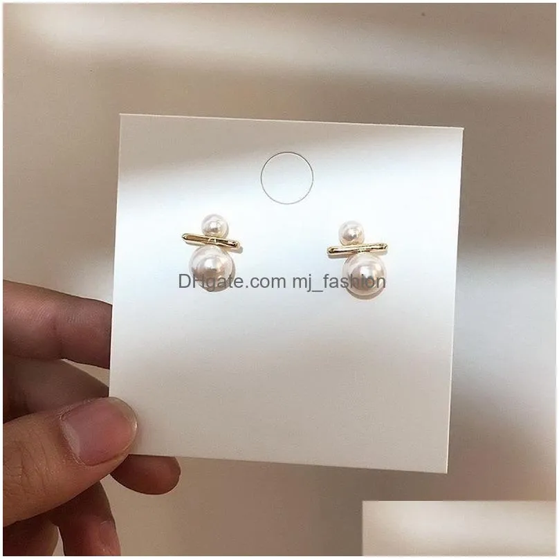 exquisite simulated pearl stud earrings women elegant simple white pearl earrings all match pendientes 2020 fashion jewelry gift