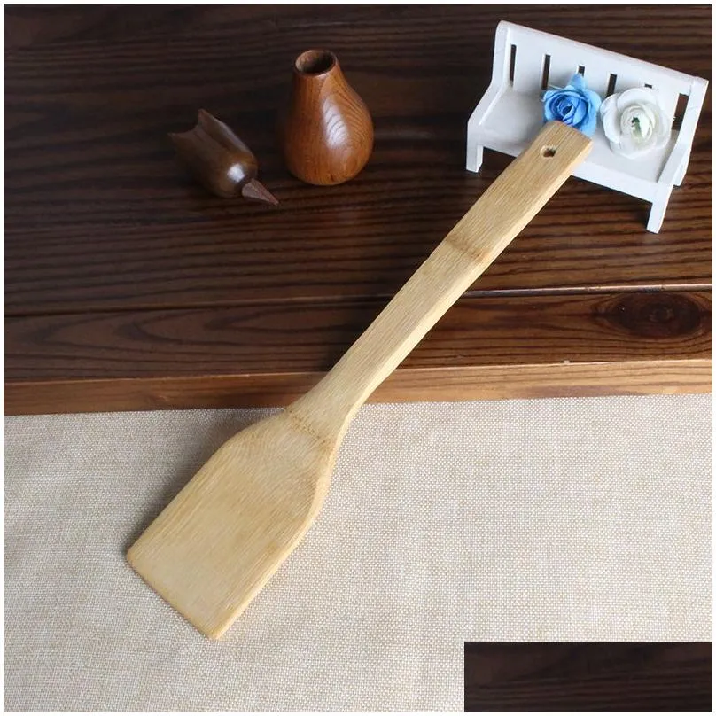 eco friendly bamboo spatula utensils wood color wooden kitchen shovel cooking salad spoons in stock 1 3zl e19