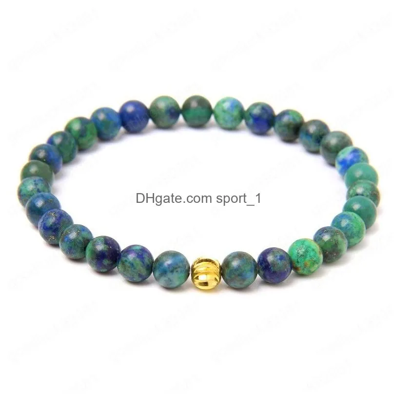 6mm matte natural stone bracelet golden beads charm bracelet for women exquisite jewelry gift