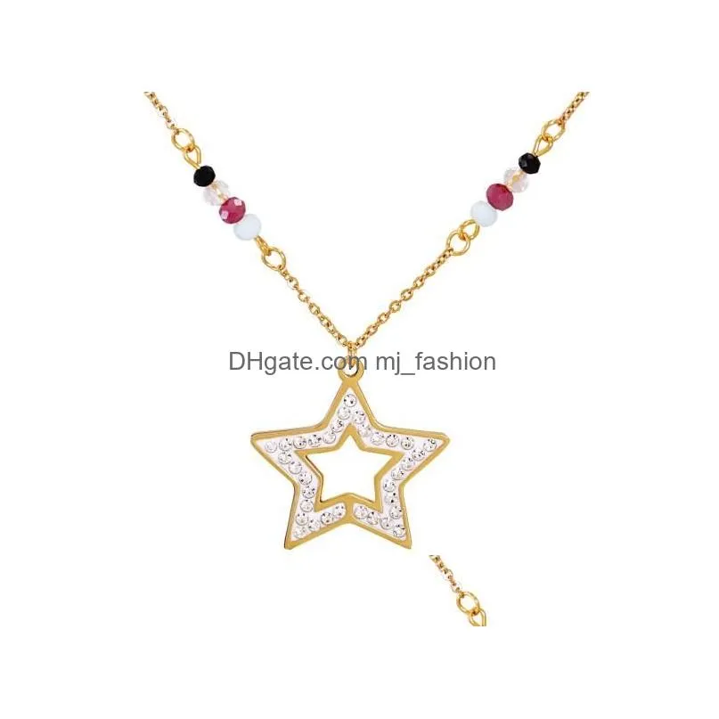 popular fashion butterfly necklace girls rhinestone cross pendant necklaces jewelry gift for women hip hop necklace 6 styles