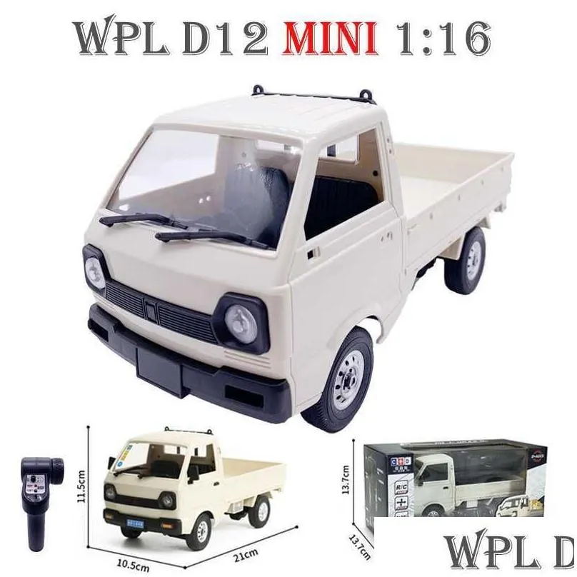 electric/rc car wpl d12 mini 1 16 rc car 2.4g remote control simulation drift climbing truck light onroad d12mini car 1/16 for kids gifts toys