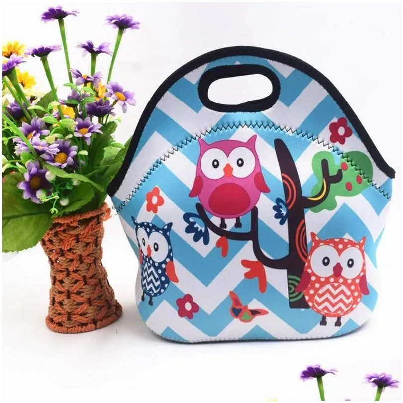  17 colors reusable neoprene tote bag handbag insulated soft lunch bags with zipper design for work school fast ship