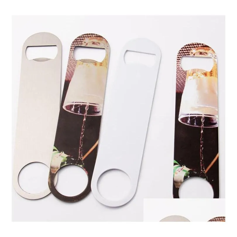 10pcs sublimation diy white blank stainless steel long bottle openers