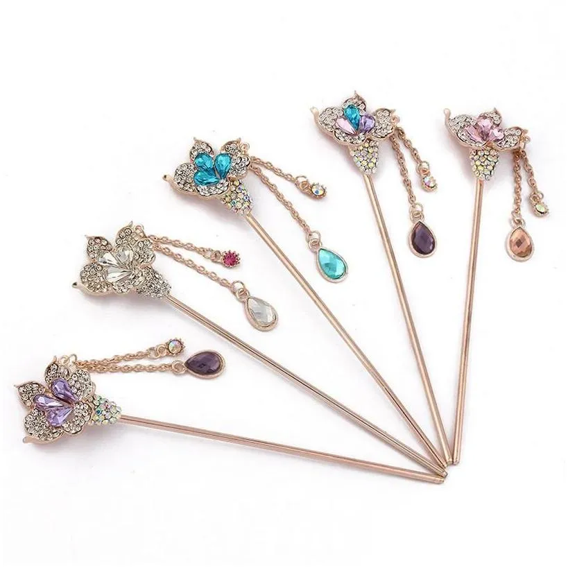 step by steps fringed glass hairpin childrens headgear hair pin gsfz049 mix order hairpins