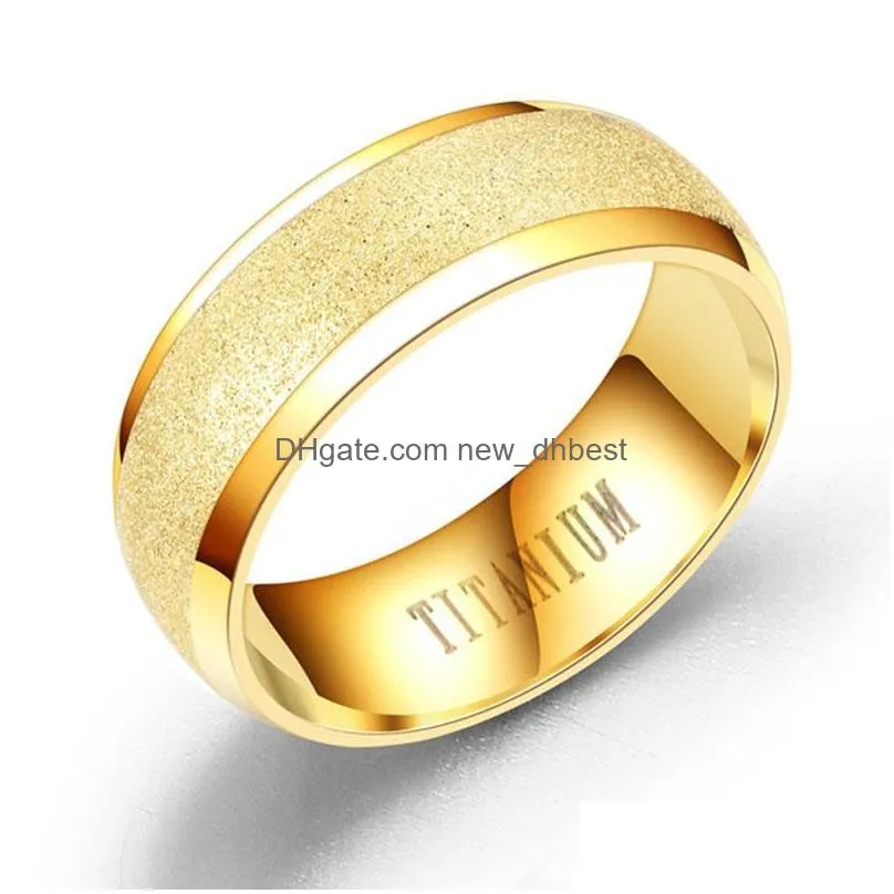 new fashion titanium steel ring high quality black rose gold silver color wedding engagement frosted rings for women