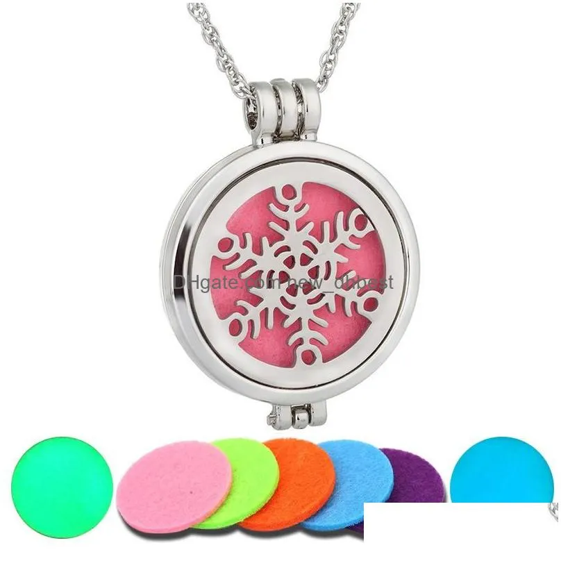 glow in the dark essential oil diffuser necklace lockets tree of life cross heart love snowflake flower pendants drop ship